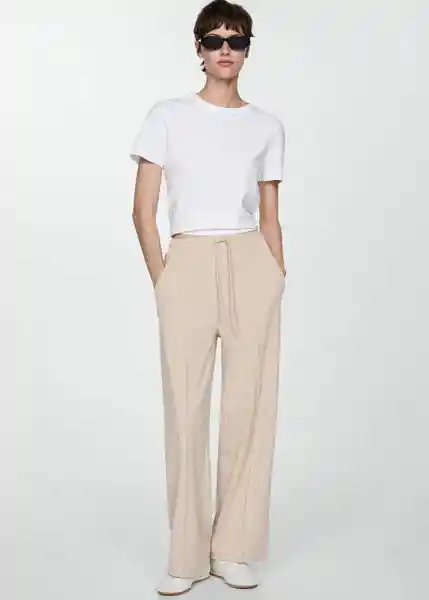 Pantalón Nique Beige Talla S Mujer Mango