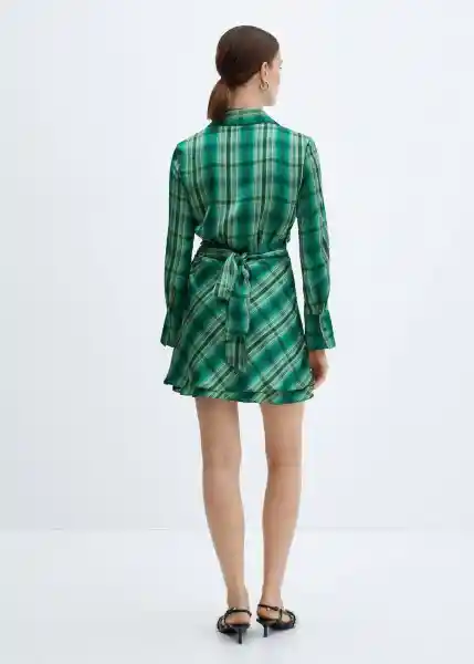 Vestido Scot Verde Talla M Mujer Mango