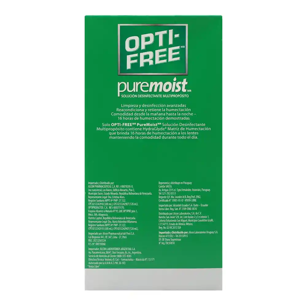 Opti-Free Puremoist Solución Desinfectante Multipropósito