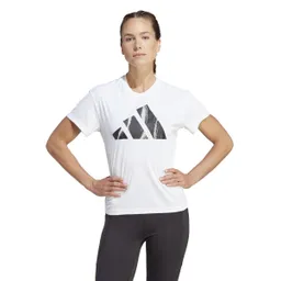 Adidas Camiseta Run it Bl Tee Para Mujer Blanco Talla L