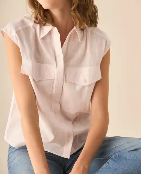 Camisa Rosa Papel Claro Talla L 113G012 Esprit