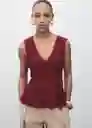 Top Pep Burdeos Talla S Mujer Mango