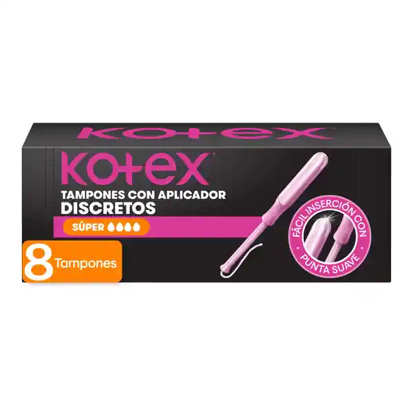 Tampón Kotex Super Con Aplicador 8 Und