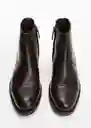 Botines Zipper Marrón Talla 42 Hombre Mango