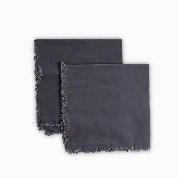 Set de Servilleta de Tela Flecos Gris Ambiente Gourmet
