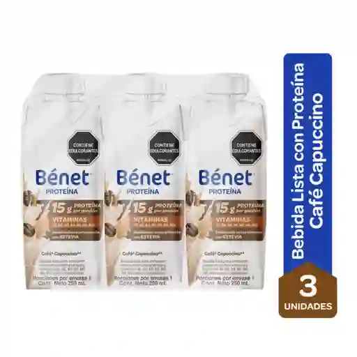 Bebida Benet Capuccino x 250 mL Pack 3 Und
