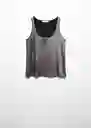 Top Xlame Gris Talla L Mujer Mango