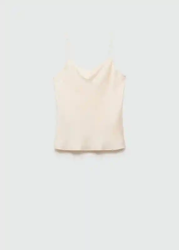 Top Jimena Off White Talla S Mujer Mango