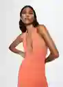 Vestido Tiza Salmon Talla M Mujer Mango