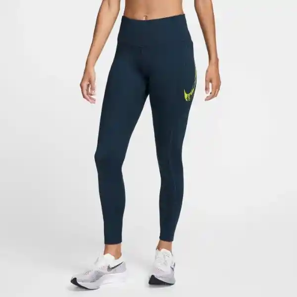 Nike Pantalón W Fast mr 7/8 Tight sw Azul Para Mujer Talla XS