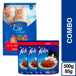 Combo Cat Chow Carne + Felix Húmedo