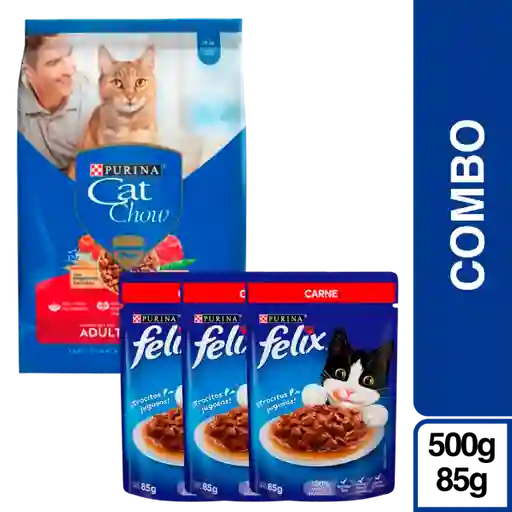 Combo Cat Chow Carne + Felix Húmedo