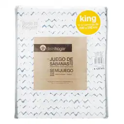 Juego de Cama 150 Hilos Mini Print King Azul