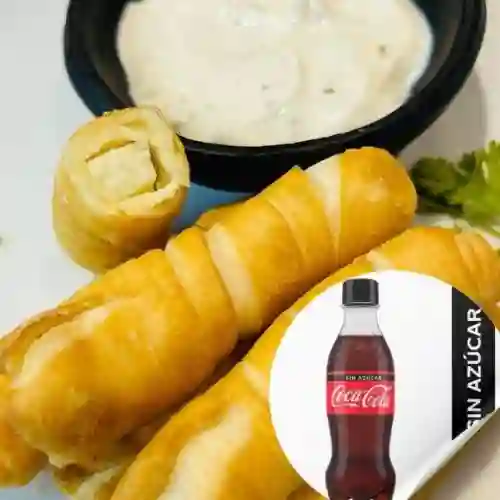 10 Deditos Queso Fritos Coctel +CocaCola Zero 250ml
