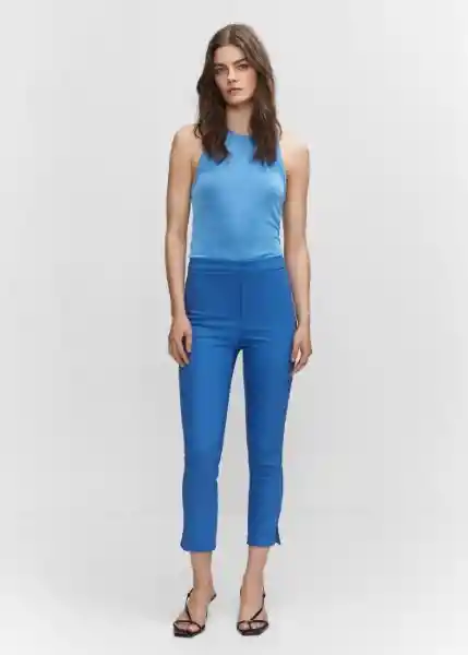 Pantalón Malu5-h Azul Talla 38 Mujer Mango