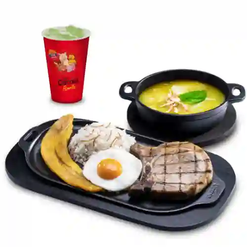 Chuletón con Sopa + Limonada