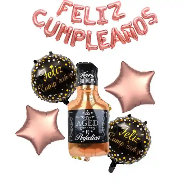 Gocemax Kit Decorativo Feliz Cumpleaños Whisky