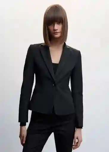 Blazer Americana Cofi Negro Talla 34 Mujer Mango