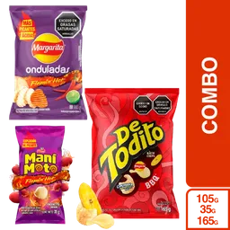 Combo Mani Moto Flamin Hot + de Todito Bbq + Papa Margarita