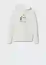 Sudadera Xmasfh Blanco Talla L Hombre Mango