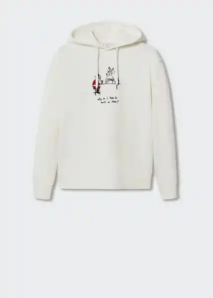 Sudadera Xmasfh Blanco Talla L Hombre Mango