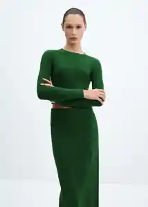 Falda Prinches Verde Talla XS Mujer Mango