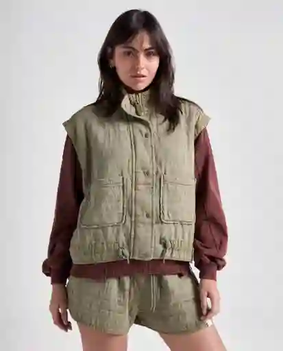 Chaleco Mujer Verde Talla L 699G000_VER180627 Americanino