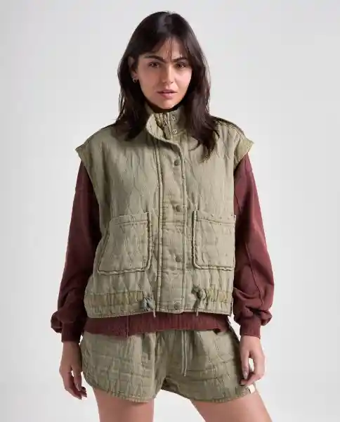 Chaleco Mujer Verde Talla L 699G000_VER180627 Americanino