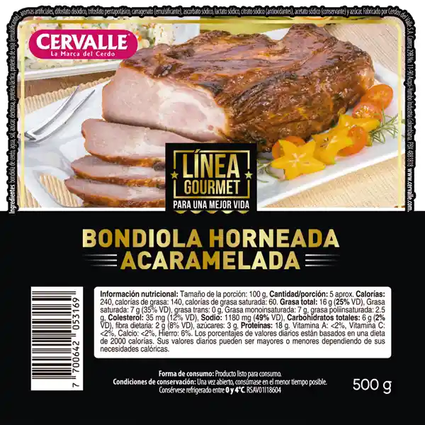 Cervalle Bondiola Horneada Acaramelada