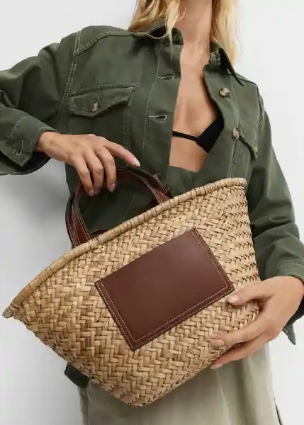 Bolso M Elia Cuero Talla 99 Mujer Mango