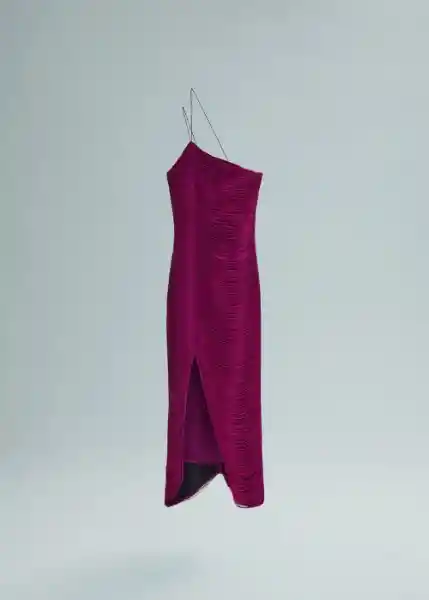 Vestido Fleca Morado Talla XS Mujer Mango