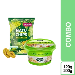 Combo Snack Natuchips Limón 120 g + Cremosino Queso Alpina 200 g