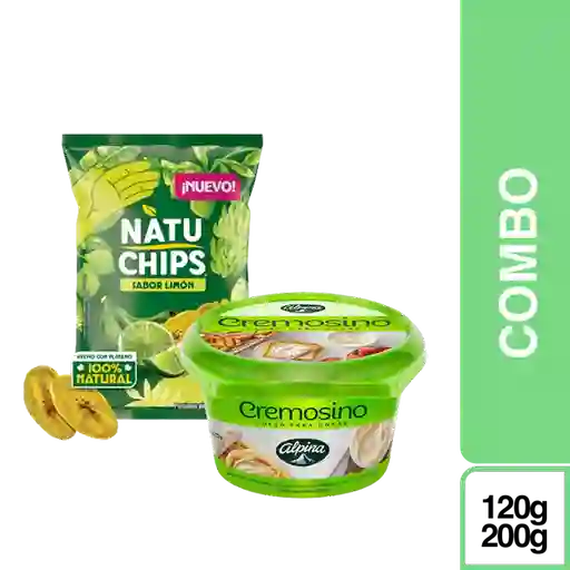 Combo Snack Natuchips Limón 120 g + Cremosino Queso Alpina 200 g