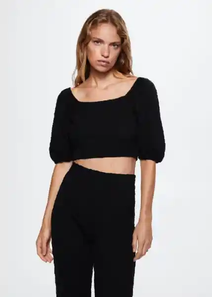 Top Mar-W Negro Talla L Mujer Mango