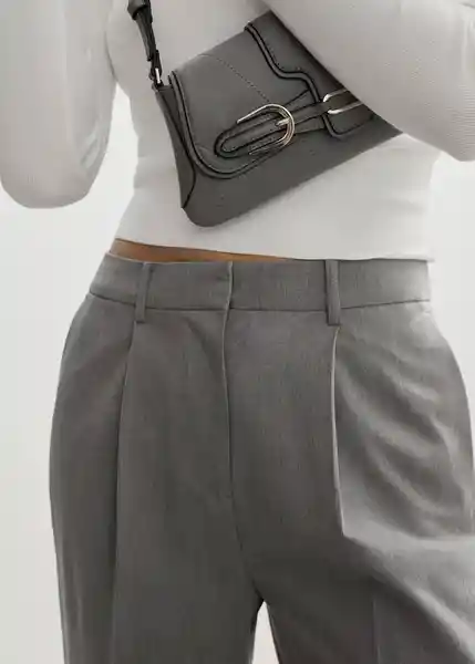 Pantalón Roro Gris Claro Vigore Talla 36 Mujer Mango