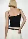 Top Bacara Negro Talla 18 Mujer Mango