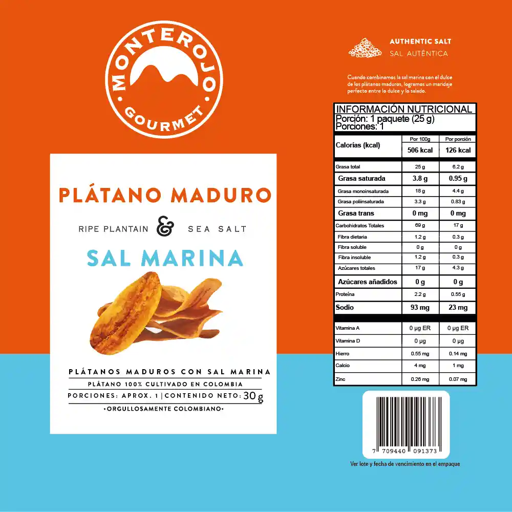 Monte Rojo Platanos Maduros 110gr