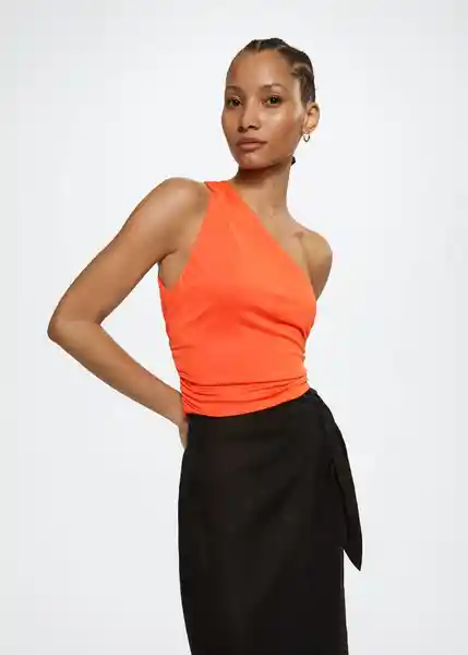 Top Asim Naranja Talla M Mujer Mango