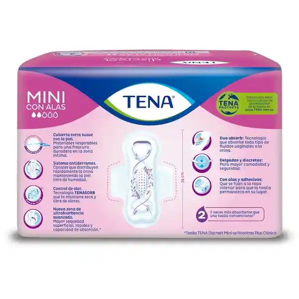 Tena Toalla Higiénica con Alas Discreet Mini