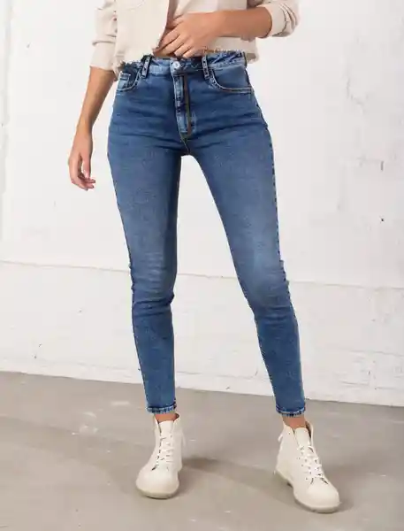 jean skinny anna tiro alto mujer azul indigo talla 4 mujer Naf-Naf