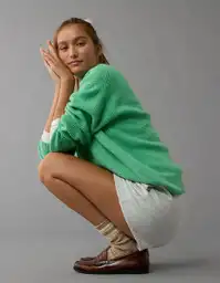 Suéter Mujer Tejido Verde Talla: SMALL 1370307 American Eagle
