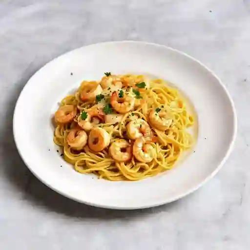 Espaguetti de camarones