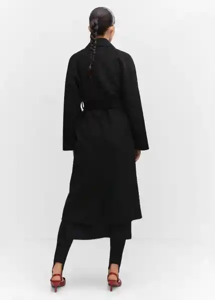 Abrigo Batín Negro Talla XL Mujer Mango