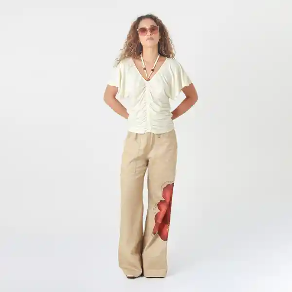 Camiseta Cuello V Manga Corta Blanco Talla S 723992