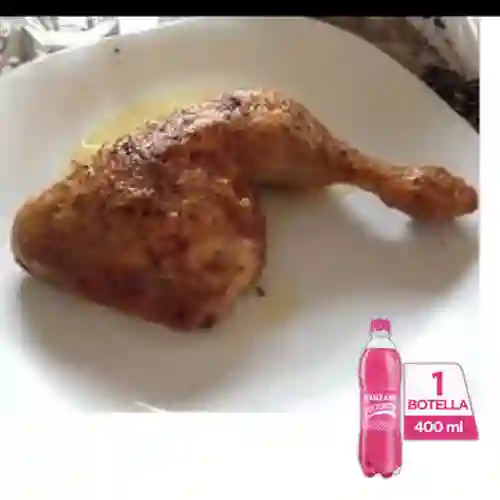 Cuarto Pollo Asado a la Brasa +Postobón Manzana 400ml