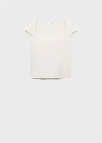 Camiseta Agnes Off White Talla M Mujer Mango