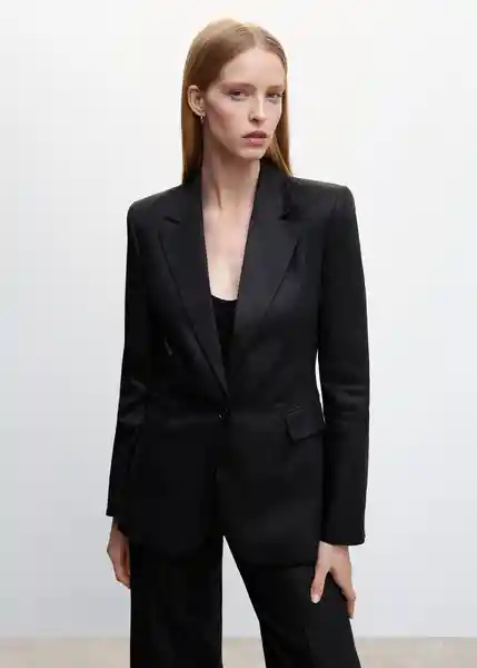 Blazer Americana Smart Negro Talla 18 Mujer Mango