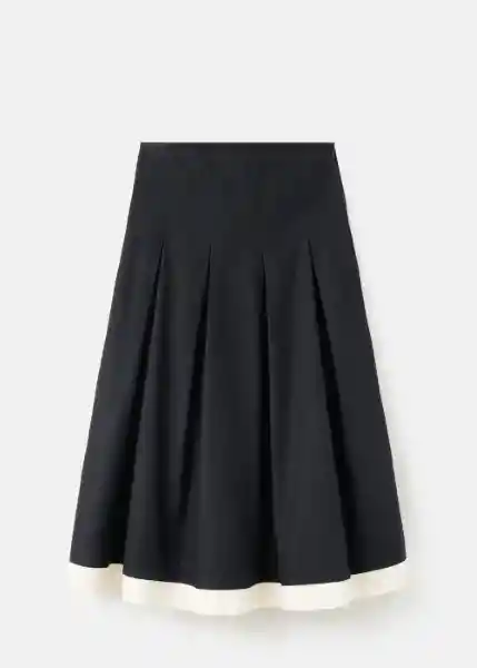 Falda Olivia Negro Talla 40 Mujer Mango