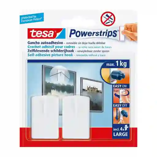 Tesa Cinta Power Strips Para Cuadros Blanco