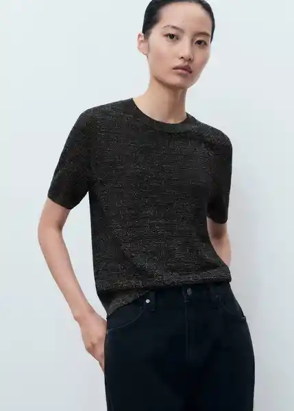 Jersey Glitter Negro Talla S Mujer Mango